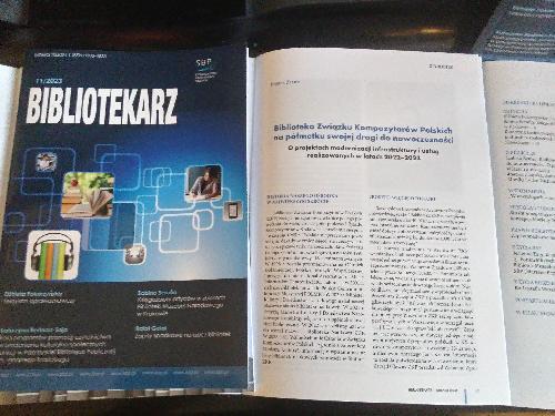 A cover of the November issue of the Polish journal entitled Bibliotekarz - The Librarian 