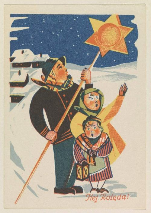 Christmas card, Poland 1948